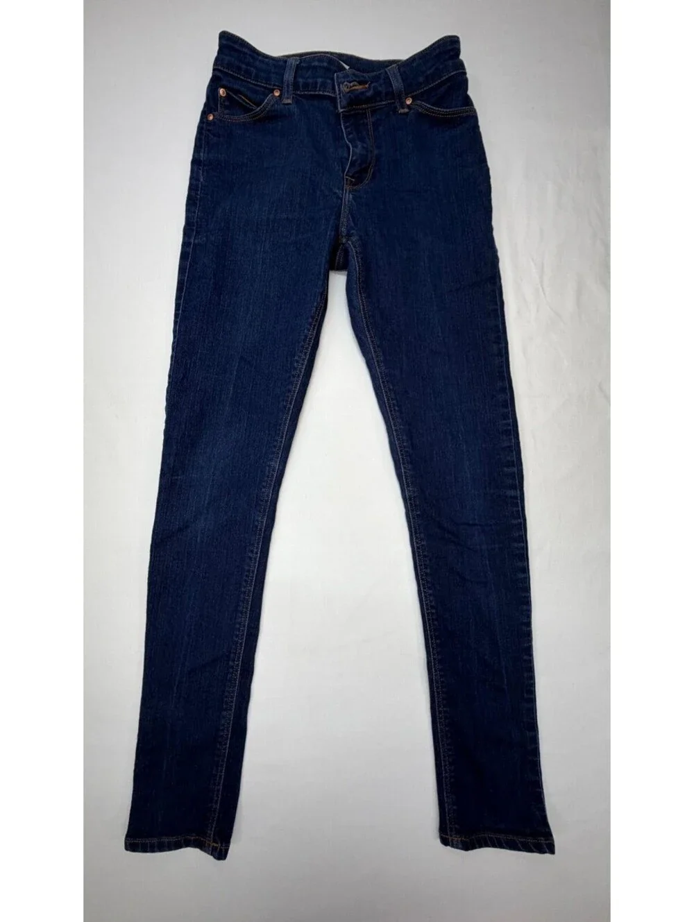 Asos Design Men's Skinny Jeans Dark Wash Slim Fit Low-Rise Stretch Size 28 Blue
